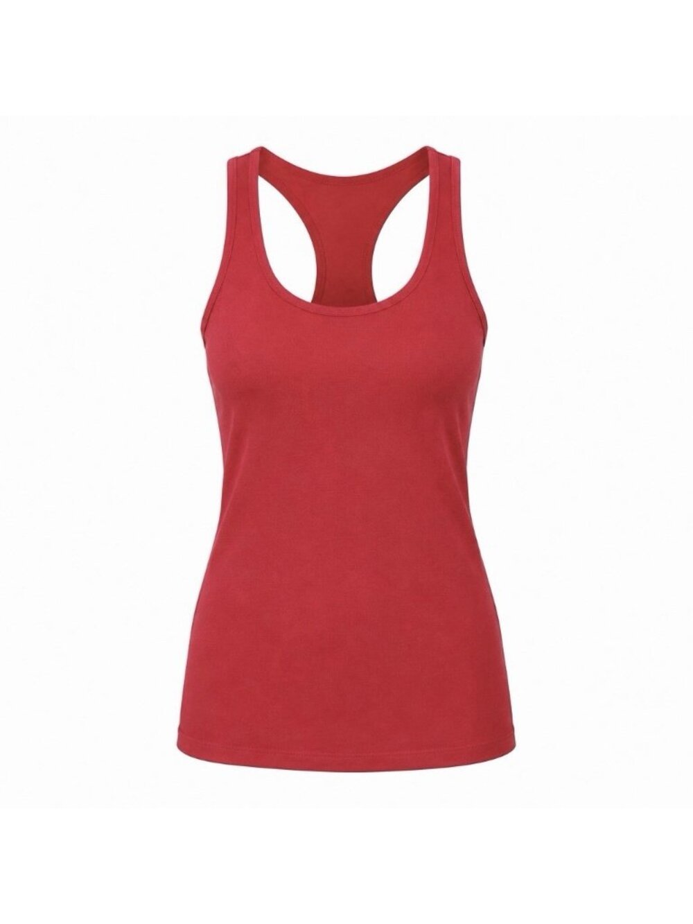 CHASER Racerback Tank Top Size Medium Cherry Tomato Red Cotton Jersey Scoop Neck